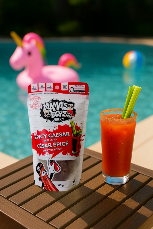 Spicy Caesar Beef Jerky by the Pool